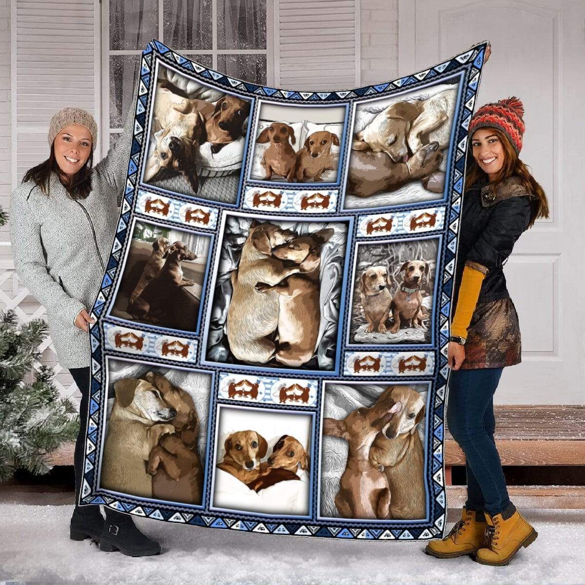Dachshund In Love Fleece Blanket Gift For Dog Lovers