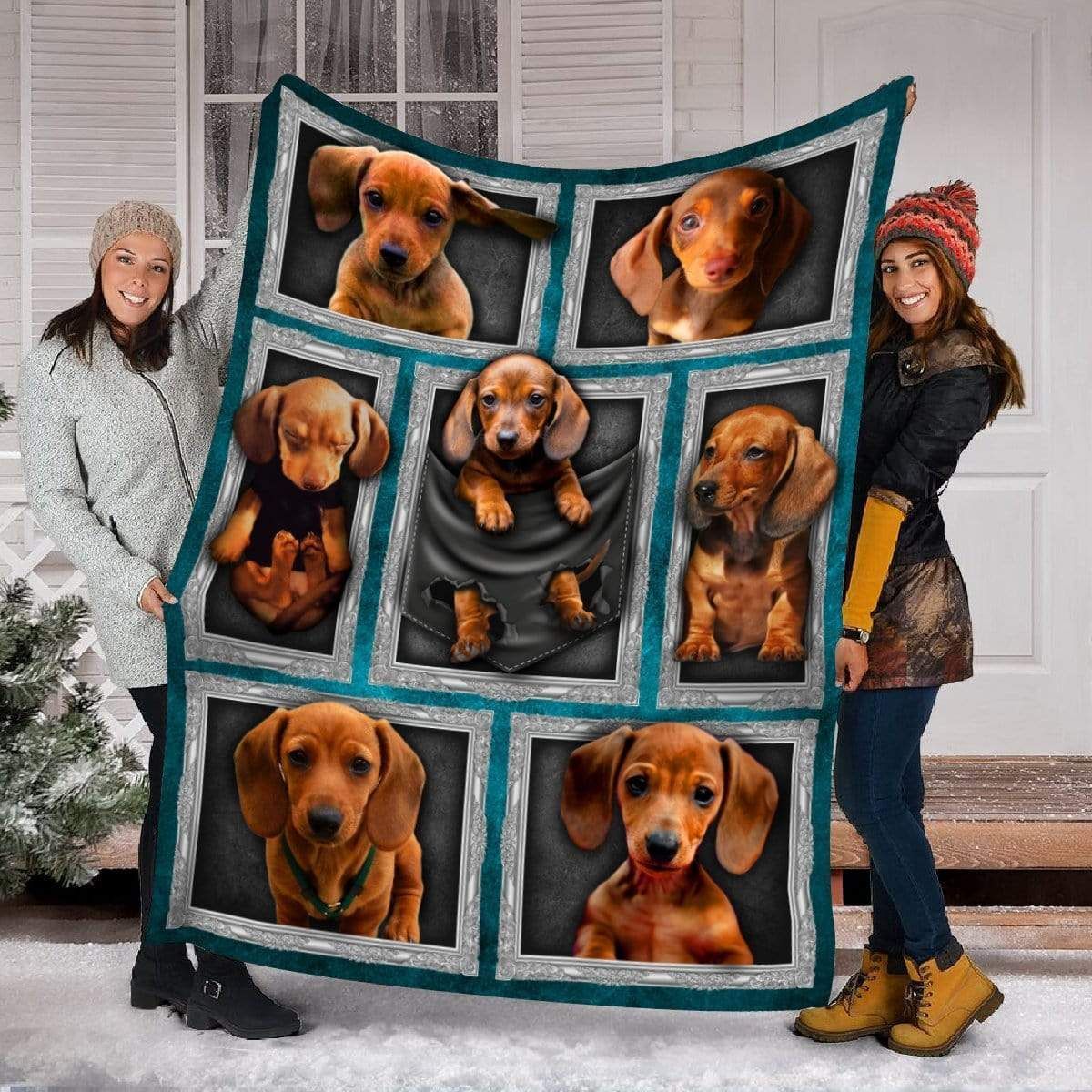 Dachshund In Pocket Fleece Blanket Gift For Dog Lovers