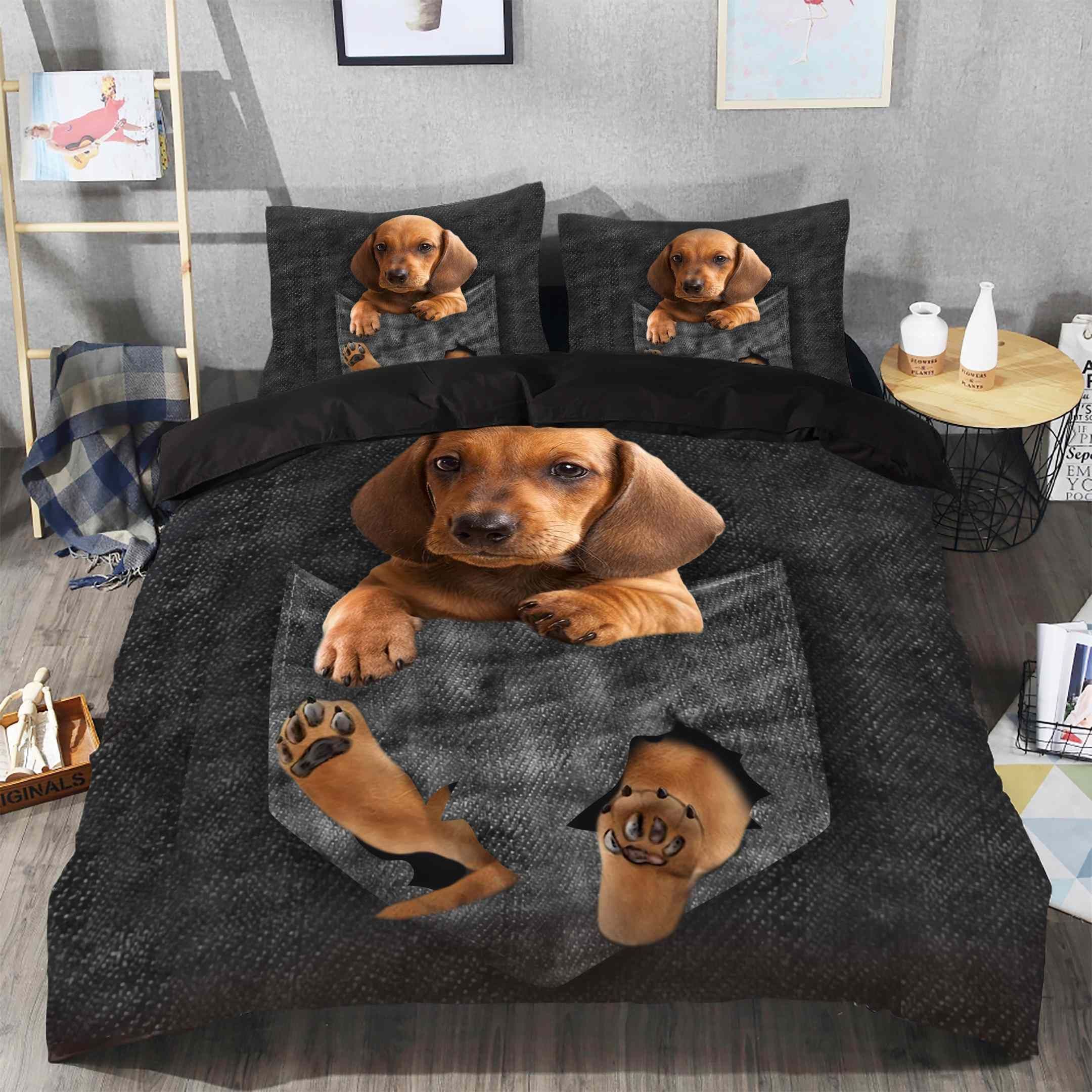 Dachshund In Pocket Bedding Set