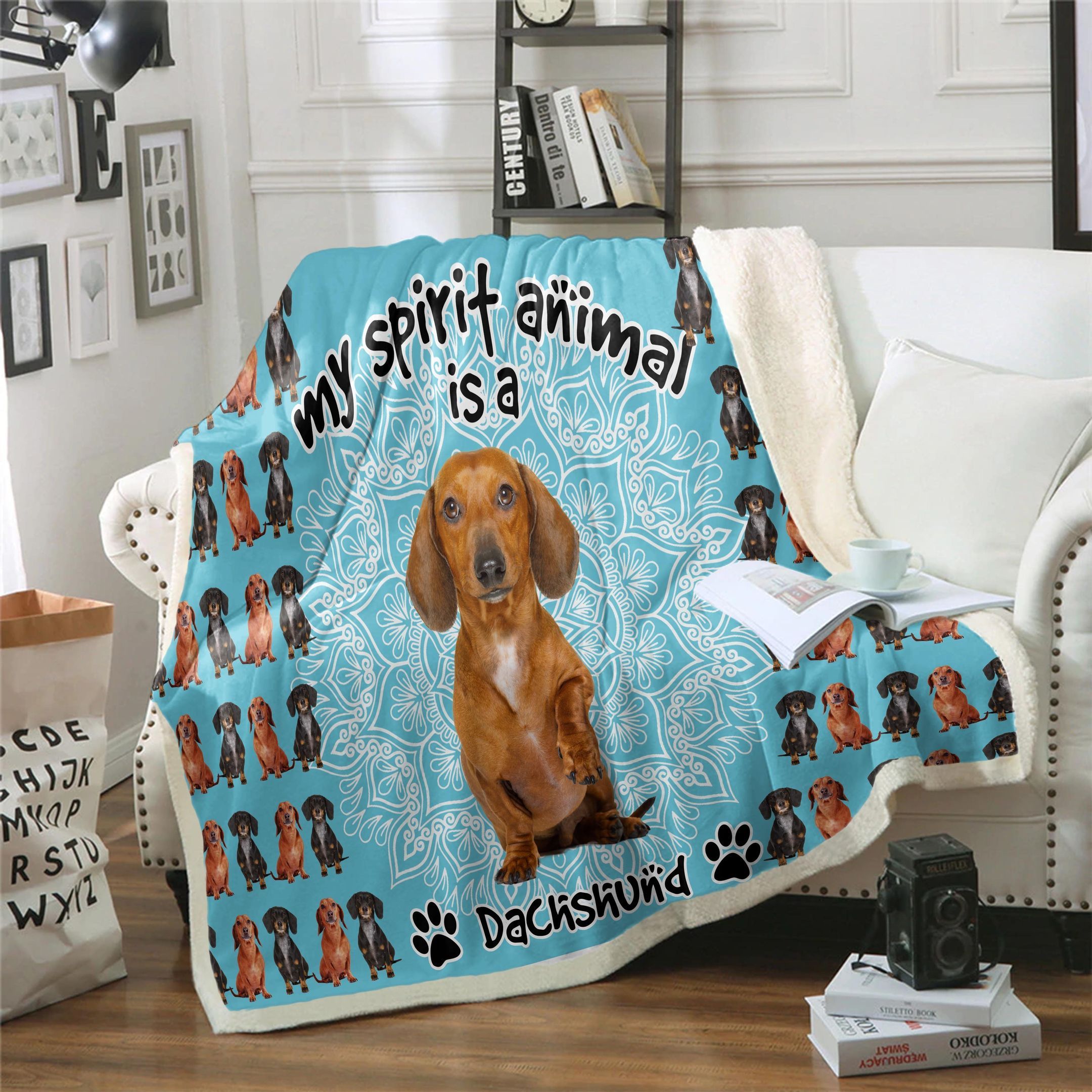 Dachshund Is My Spirit Animal Sherpa Fleece Blanket