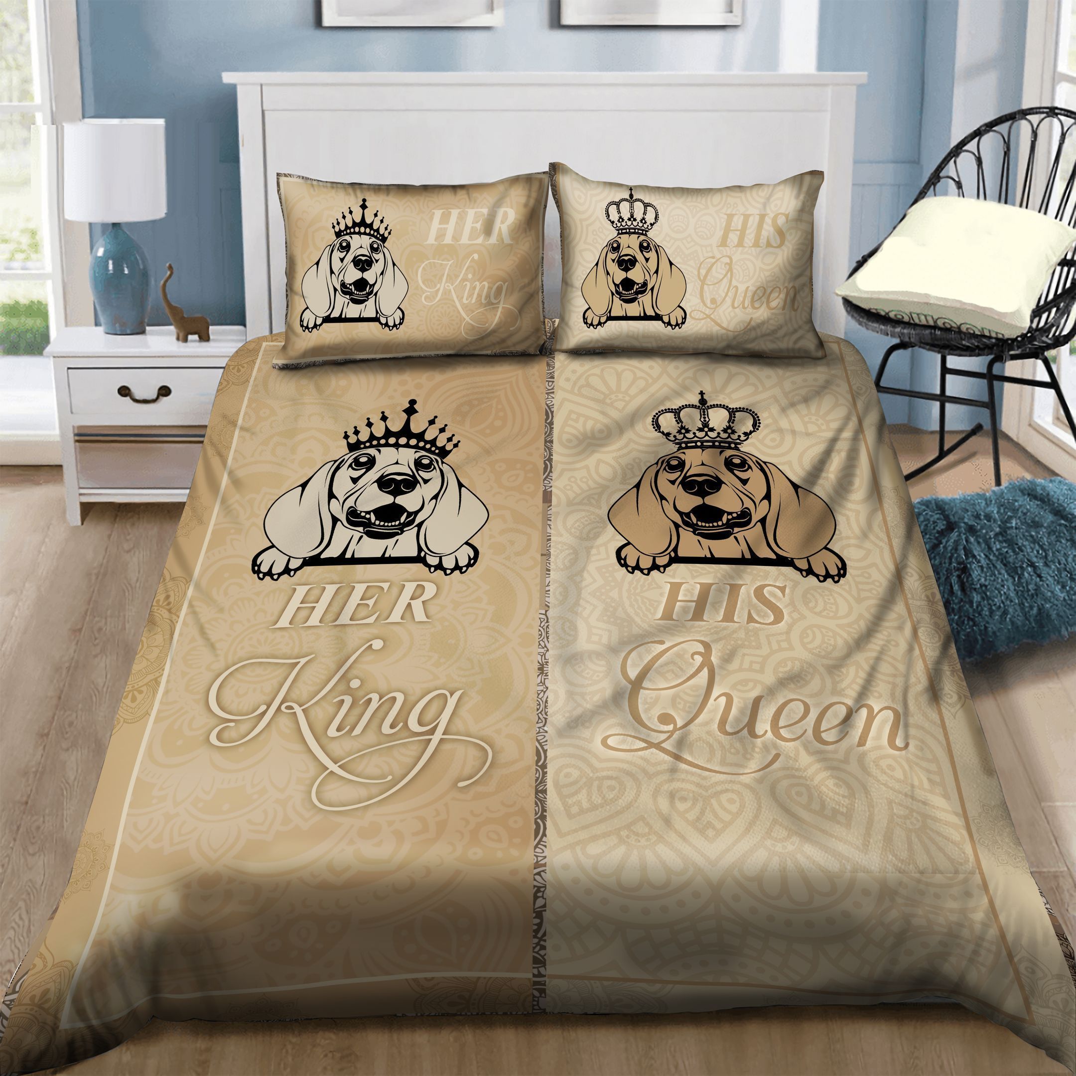 Dachshund King And Queen Bedding Set