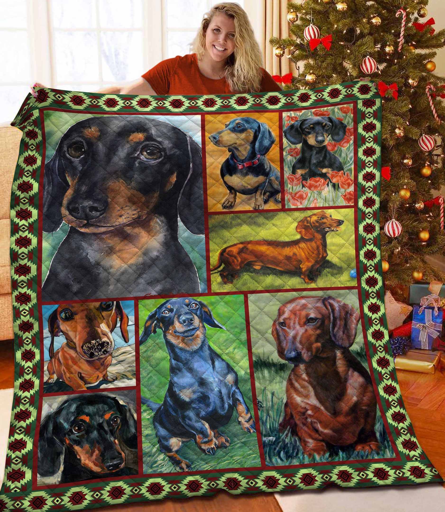 Dachshund Li Li Li Quilt Blanket Christmas Christmas Gifts Merry Christmas Holiday Gifts Gift Dhc03011230Dd