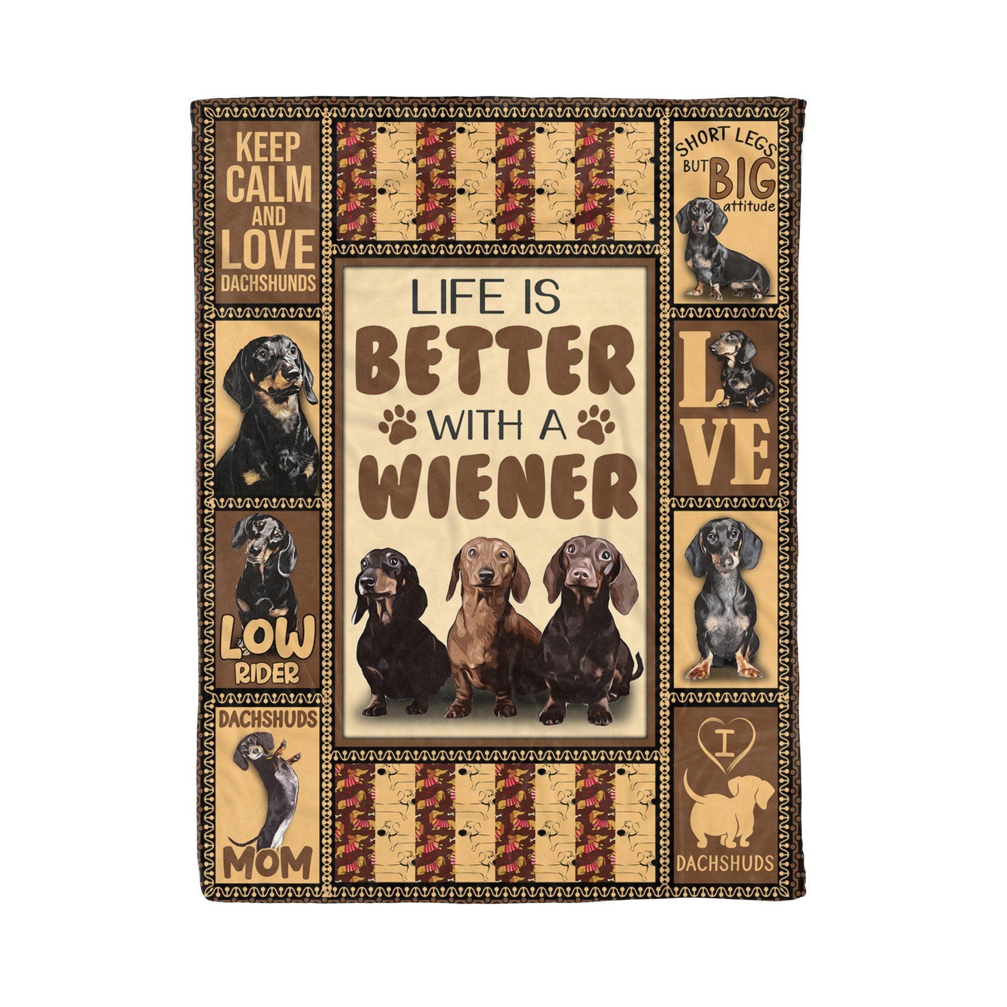Dachshund Life Better With A Wiener Sherpa Fleece Blanket
