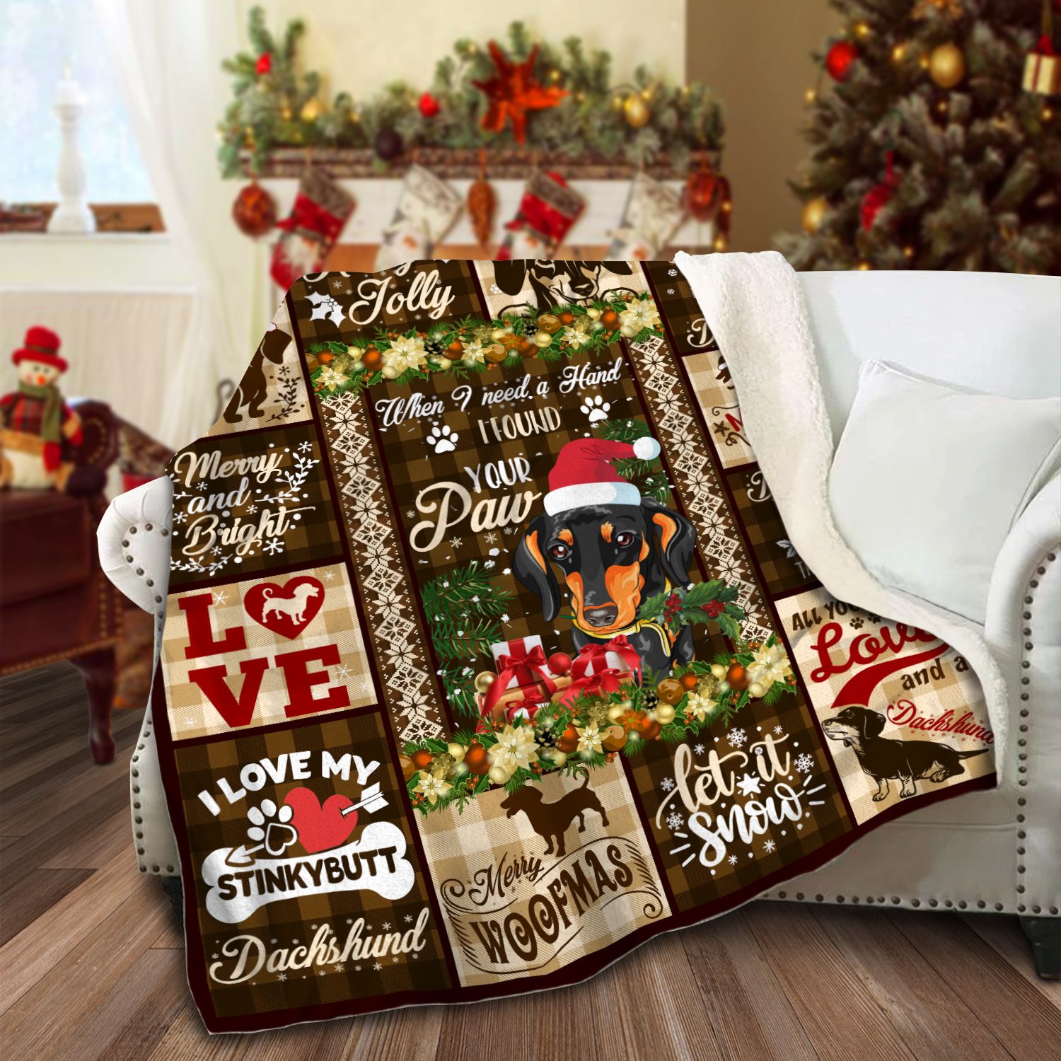 Dachshund Sherpa Fleece Blanket