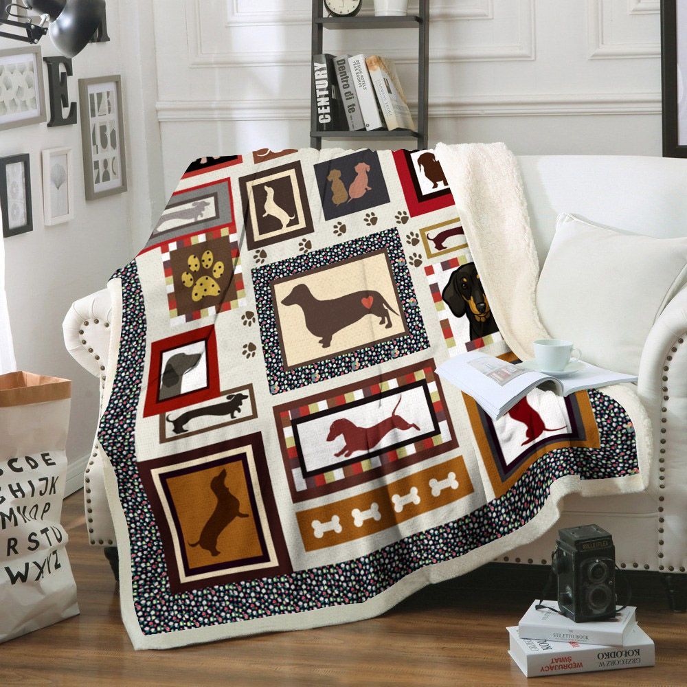 Dachshund Love Sherpa Fleece Blanket