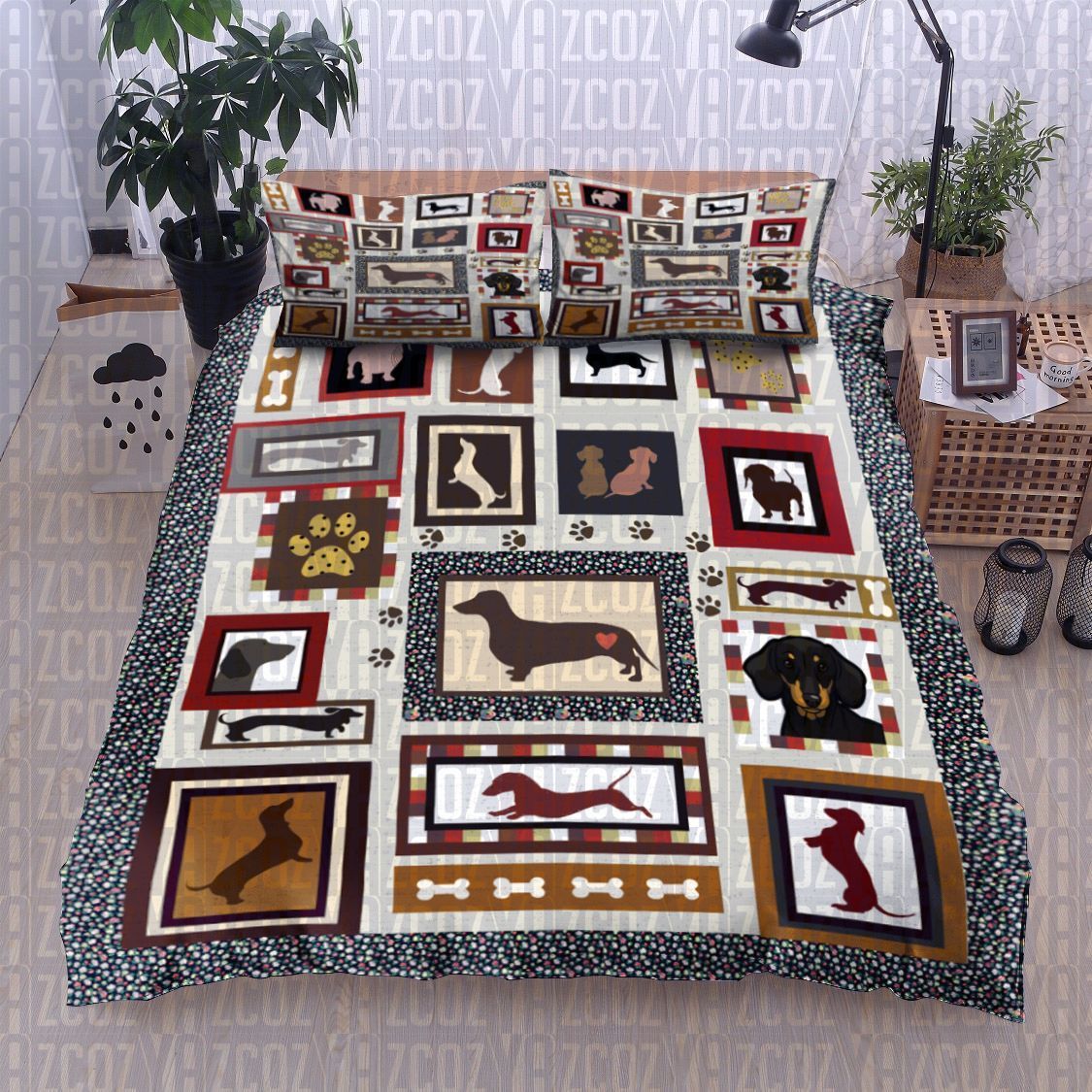 Dachshund Love Bedding Set