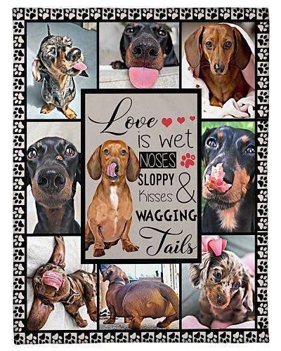 Dachshund Love Is Wet Noses Sloppy Kisses And Wagg Fleece Blanket