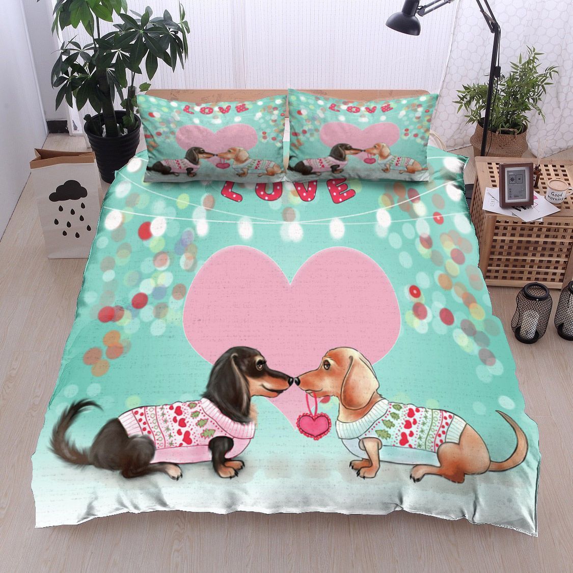 Dachshund Love Bedding Set