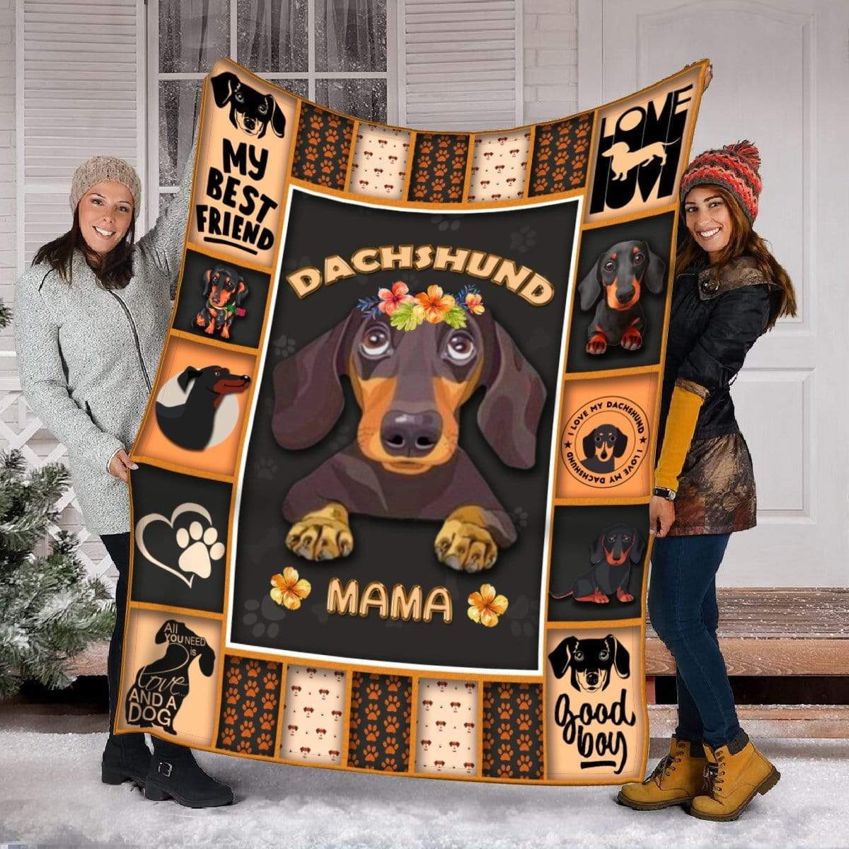 Dachshund Mama Fleece Blanket