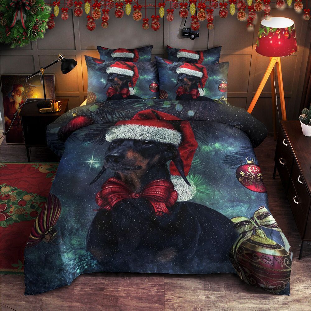 Dachshund Merry Christmas Bedding Set