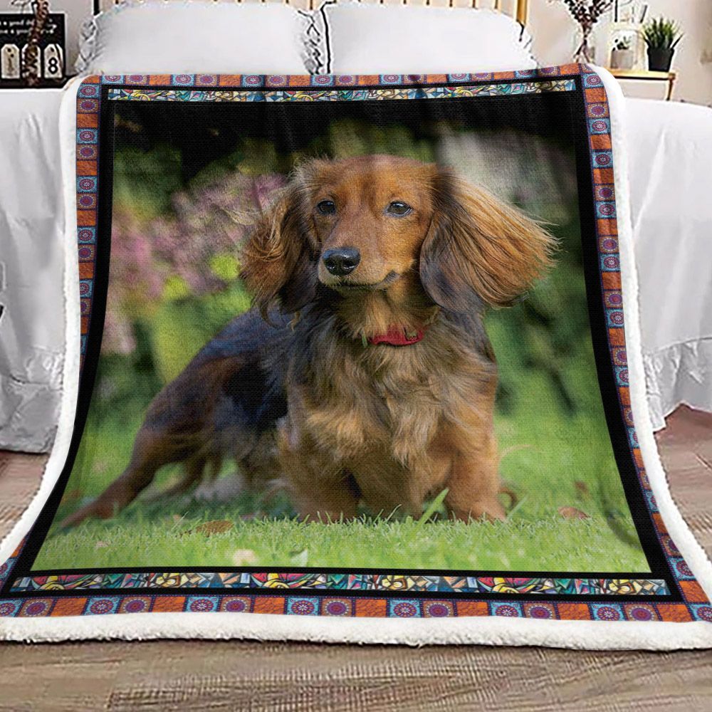 Dachshund Sherpa Fleece Blanket