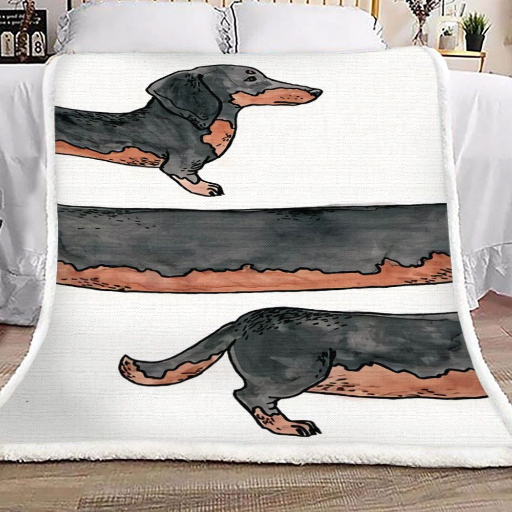 Dachshund Sherpa Fleece Blanket