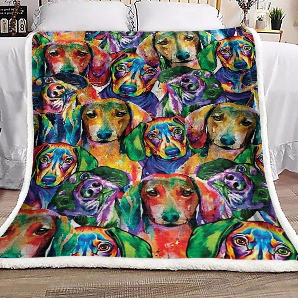 Dachshund Sherpa Fleece Blanket