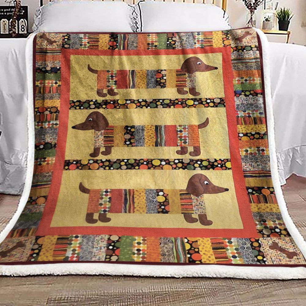 Dachshund Sherpa Fleece Blanket