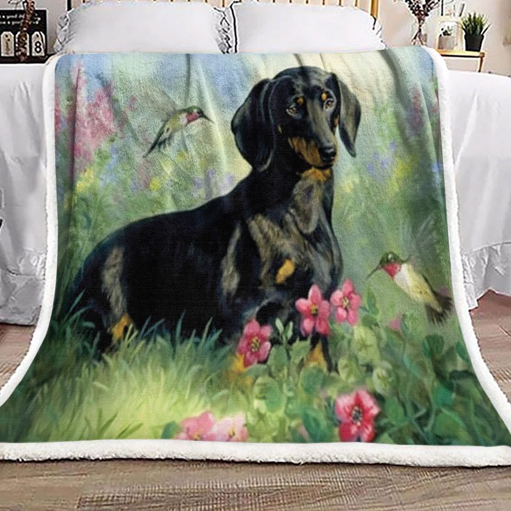 Dachshund Sherpa Fleece Blanket