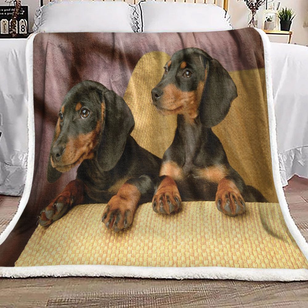 Dachshund Sherpa Fleece Blanket