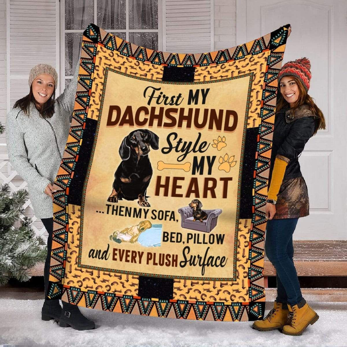 Dachshund Fleece Blanket