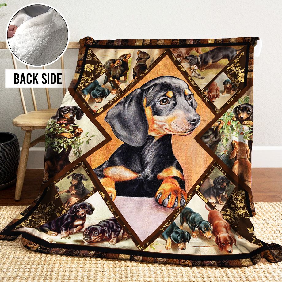 Dachshund Sherpa Fleece Blanket