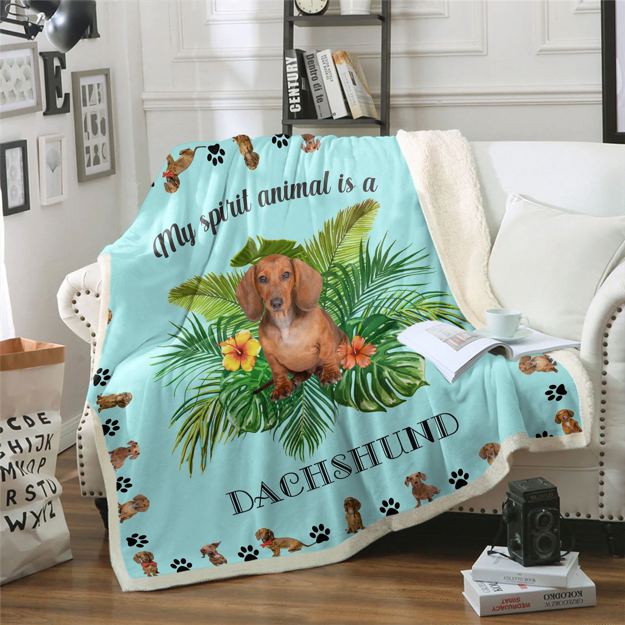Dachshund My Spirit Animal Sherpa Fleece Blanket