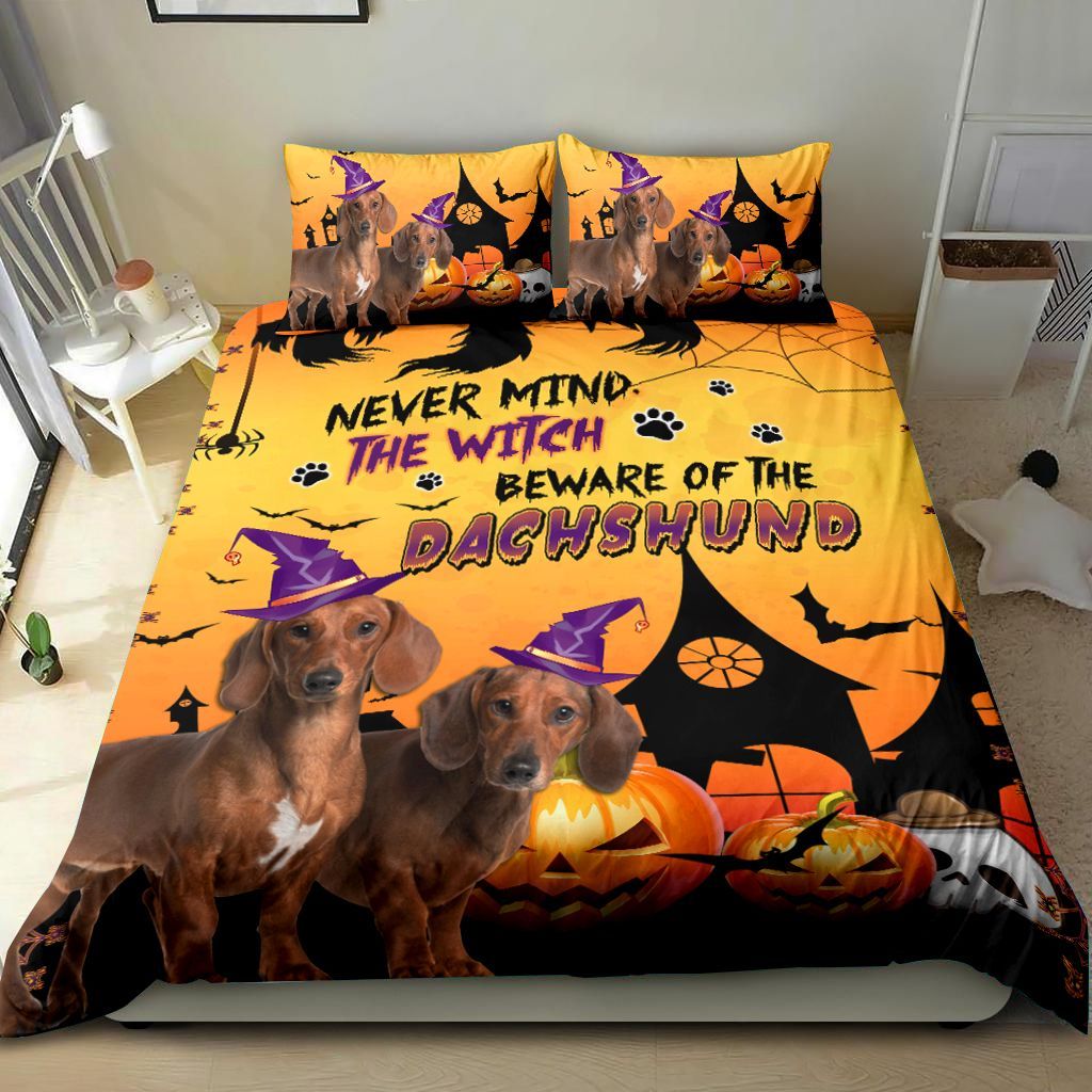 Dachshund Never Mind The Witch Beware Of The Duchshund Bedding Set