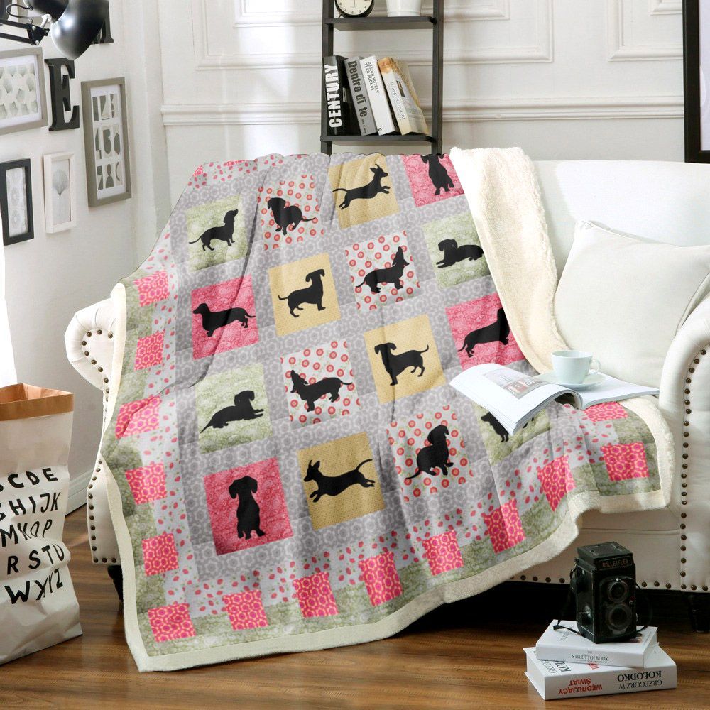 Dachshund Sherpa Fleece Blanket