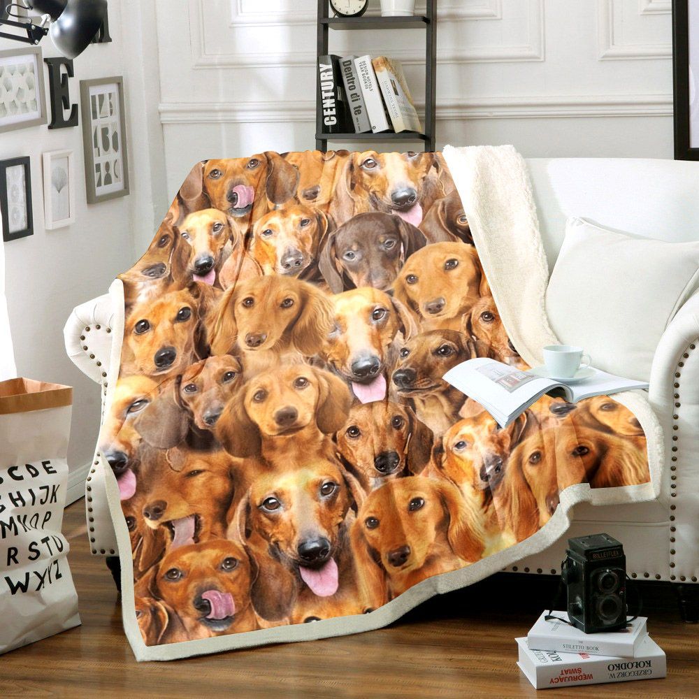 Dachshund Sherpa Fleece Blanket
