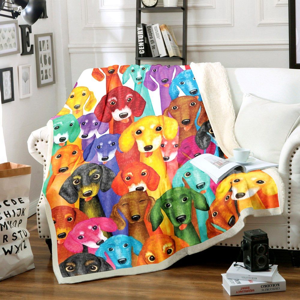 Dachshund Sherpa Fleece Blanket
