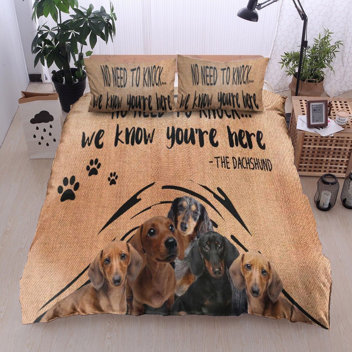 Dachshund No Need To Knock Bedding Set