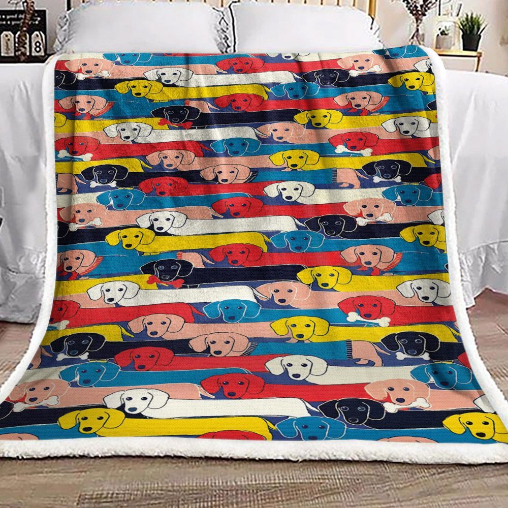 Dachshund Sherpa Fleece Blanket