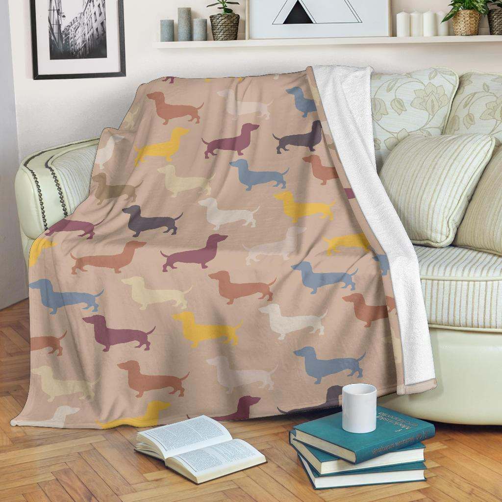 Dachshund Pattern Sherpa Fleece Blanket