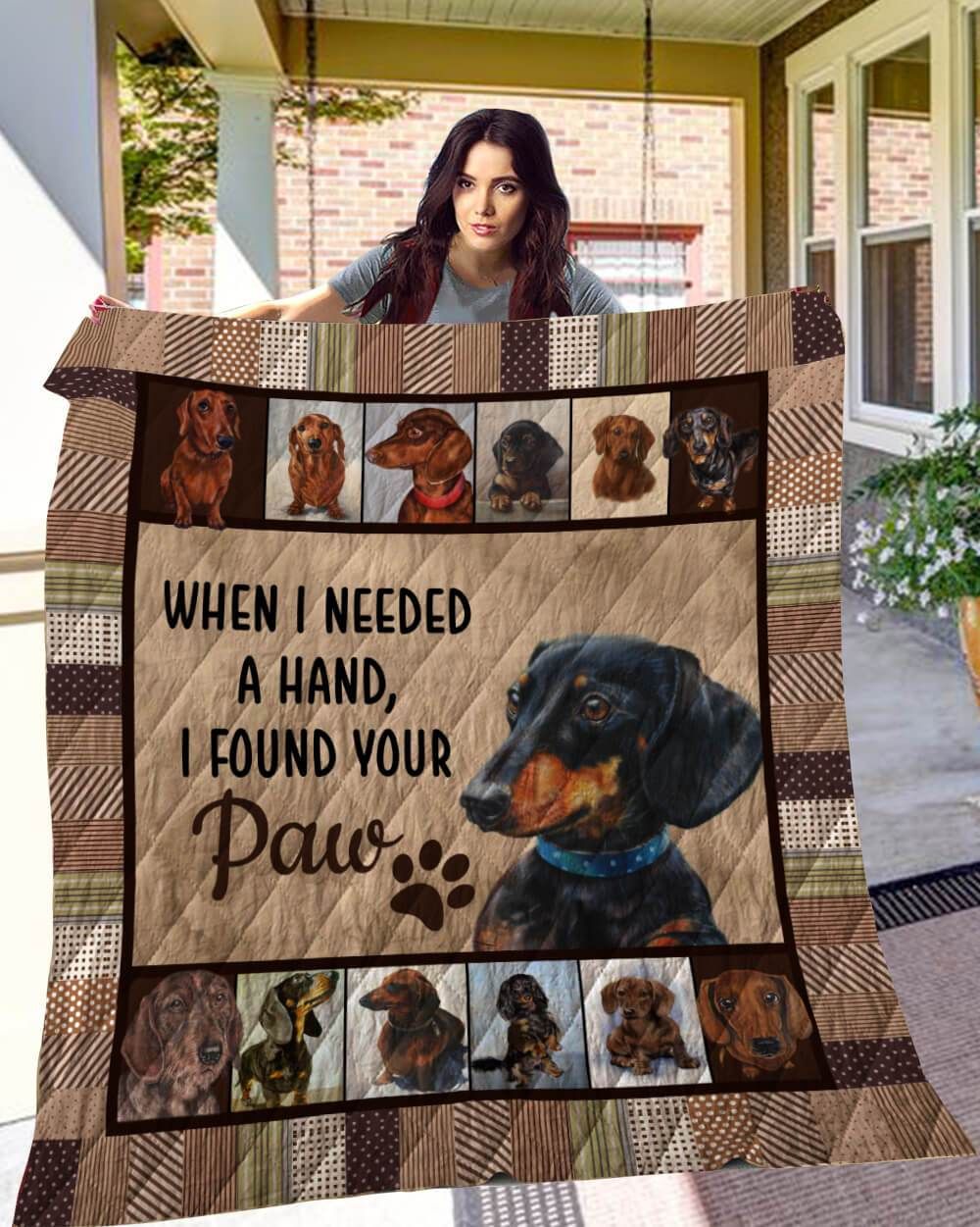Dachshund Paw Quilt Blanket Dhc09121699Dd