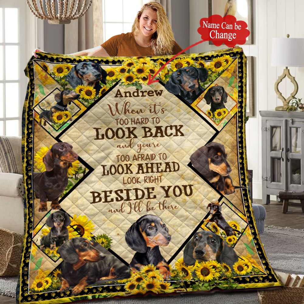 Dachshund Personalized Quilt Blanket HHH050601NH