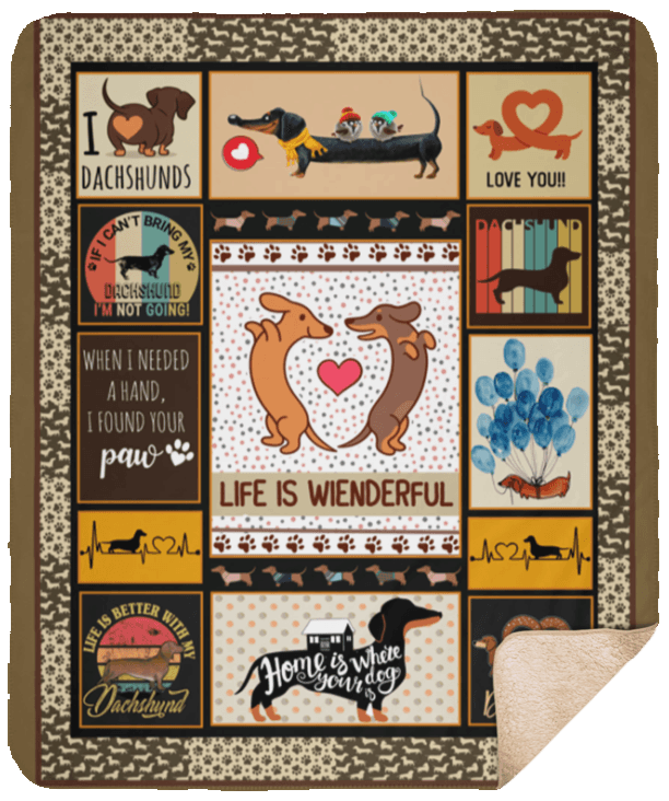 Dachshund Puppies Sherpa Fleece Blanket