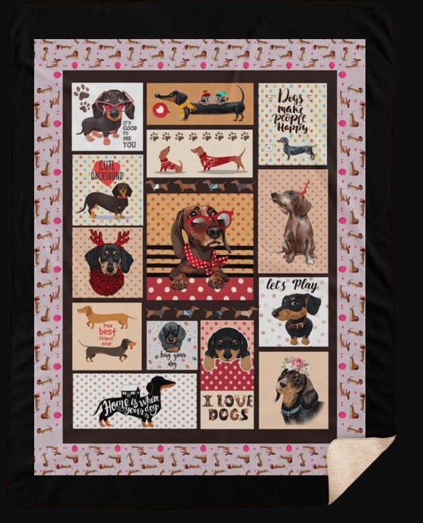 Dachshund Puppy Sherpa Fleece Blanket