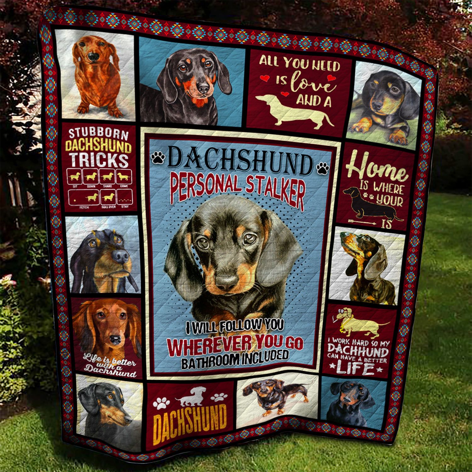 Dachshund Quilt Blanket BBB100612MH