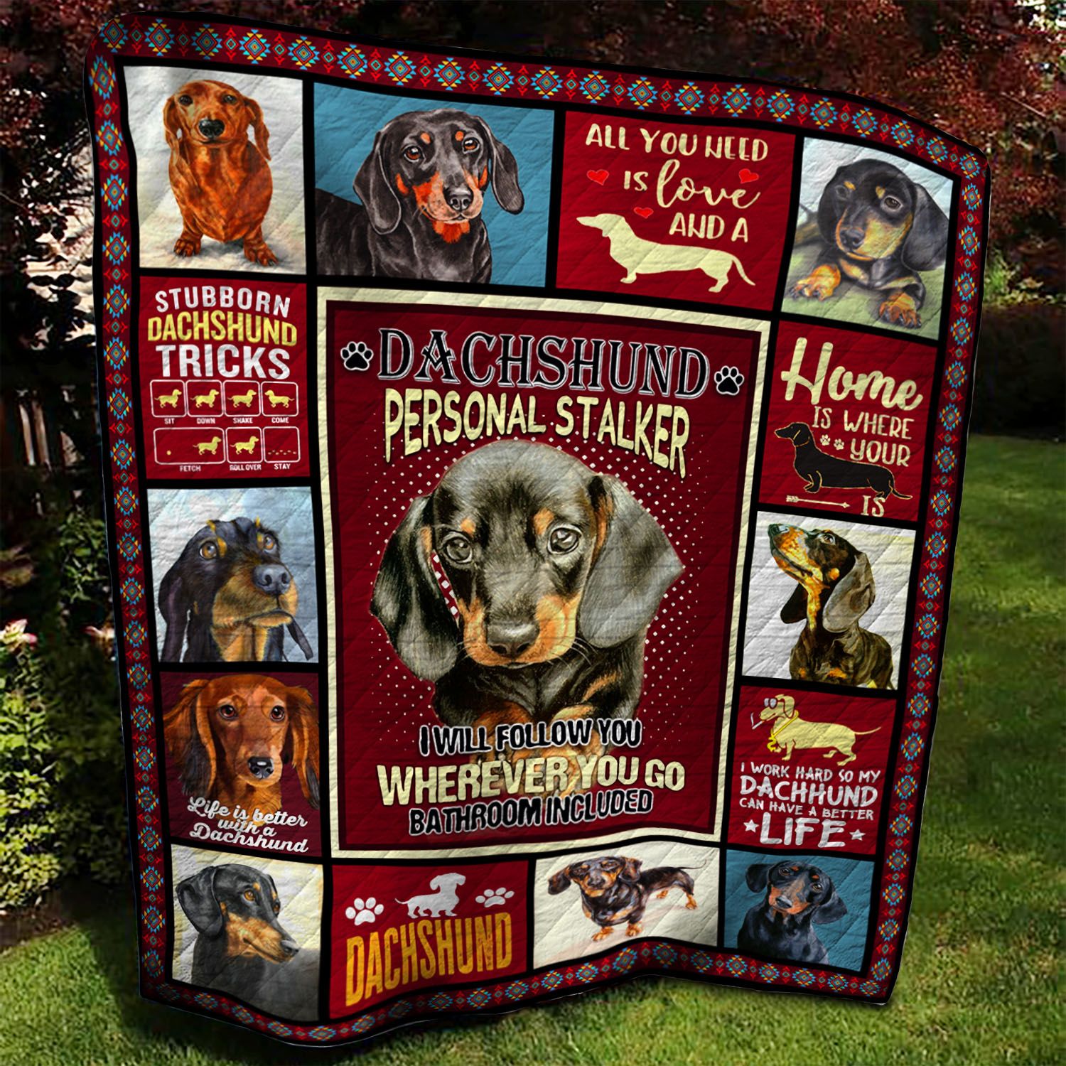 Dachshund Quilt Blanket BBB100613MH