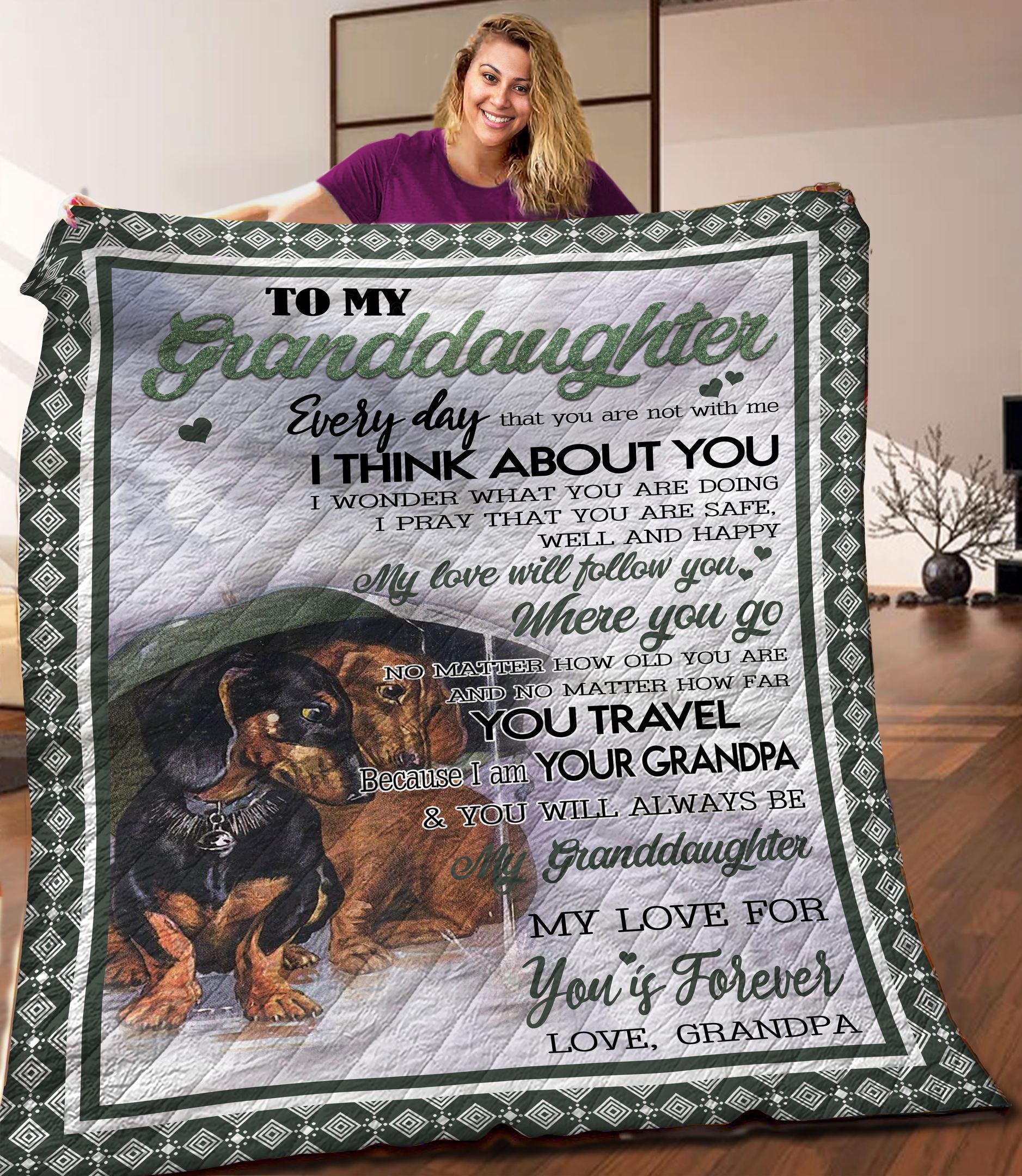 Dachshund Quilt Blanket C9B040318NA