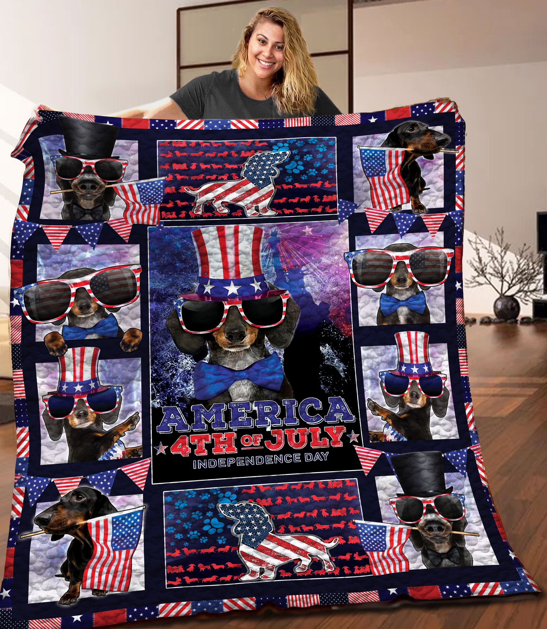 Dachshund Quilt Blanket C9B080601TA