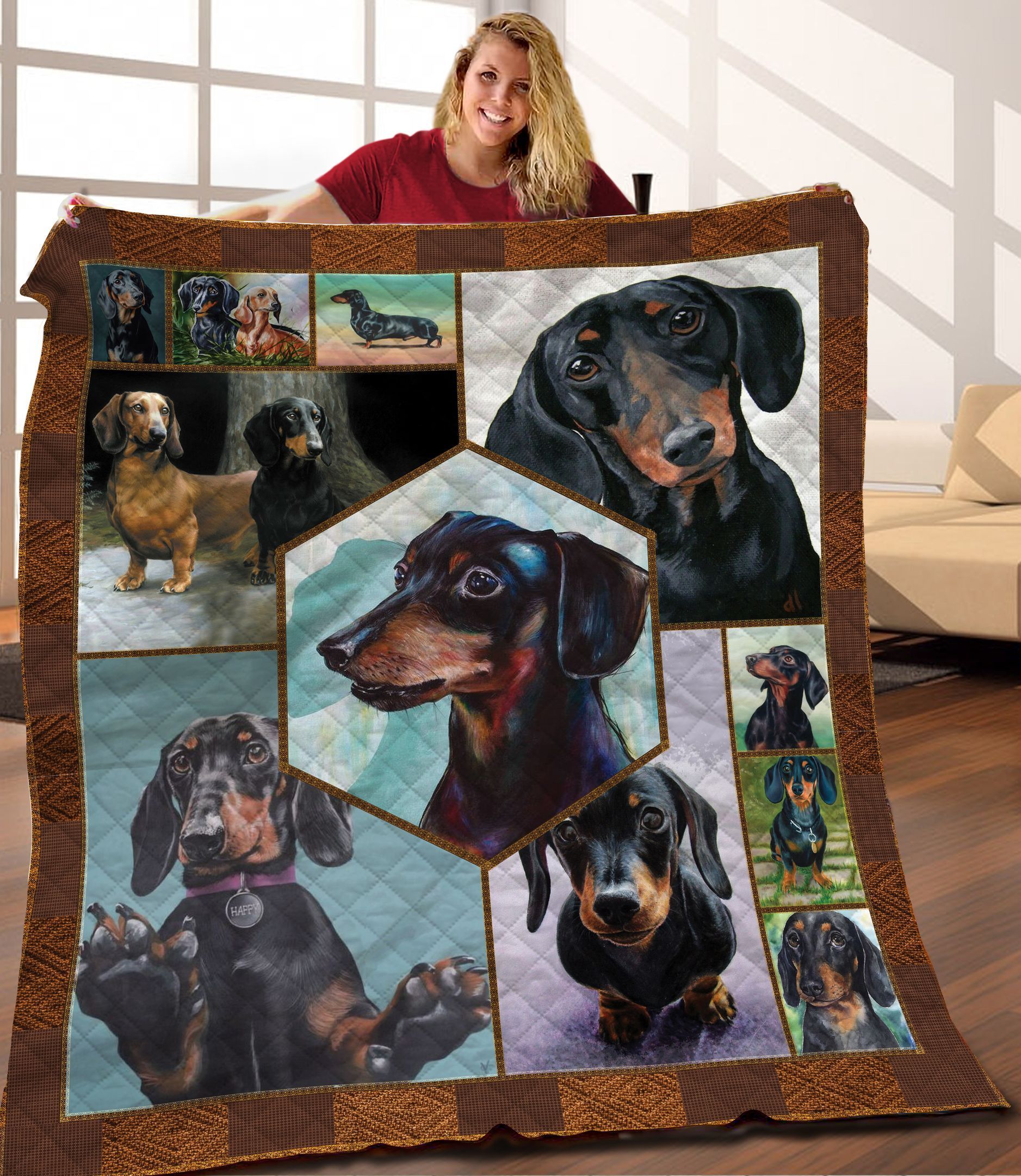 Dachshund Quilt Blanket C9B280208HD