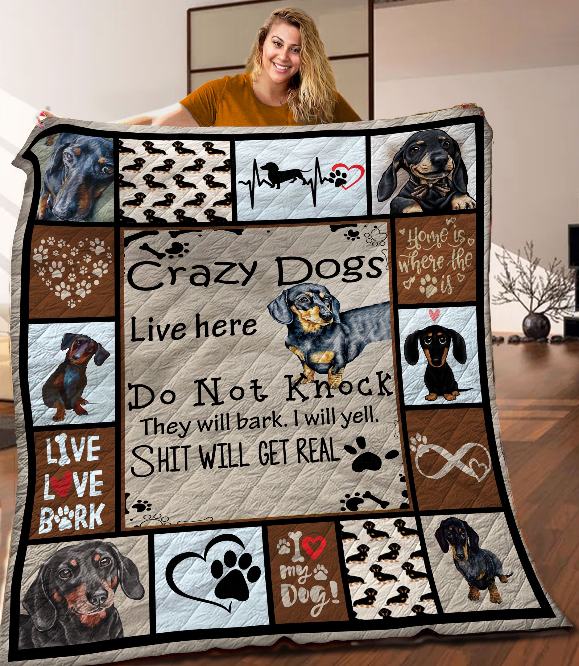 Dachshund Quilt Blanket C9B300501TY