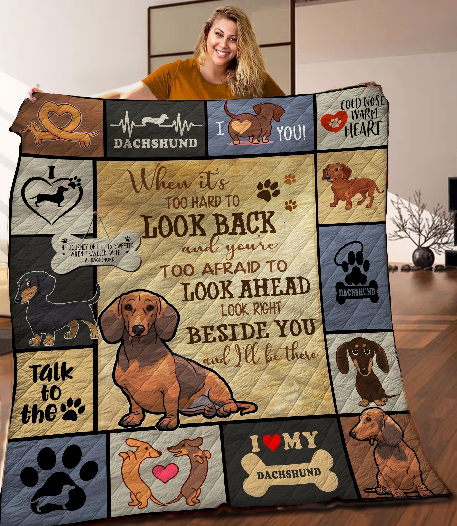 Dachshund Quilt Blanket HHH020301TH