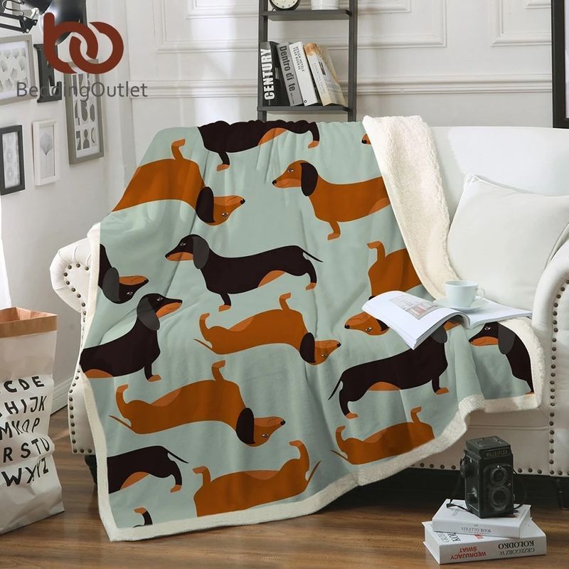 Dachshund Sausage Sherpa Fleece Blanket