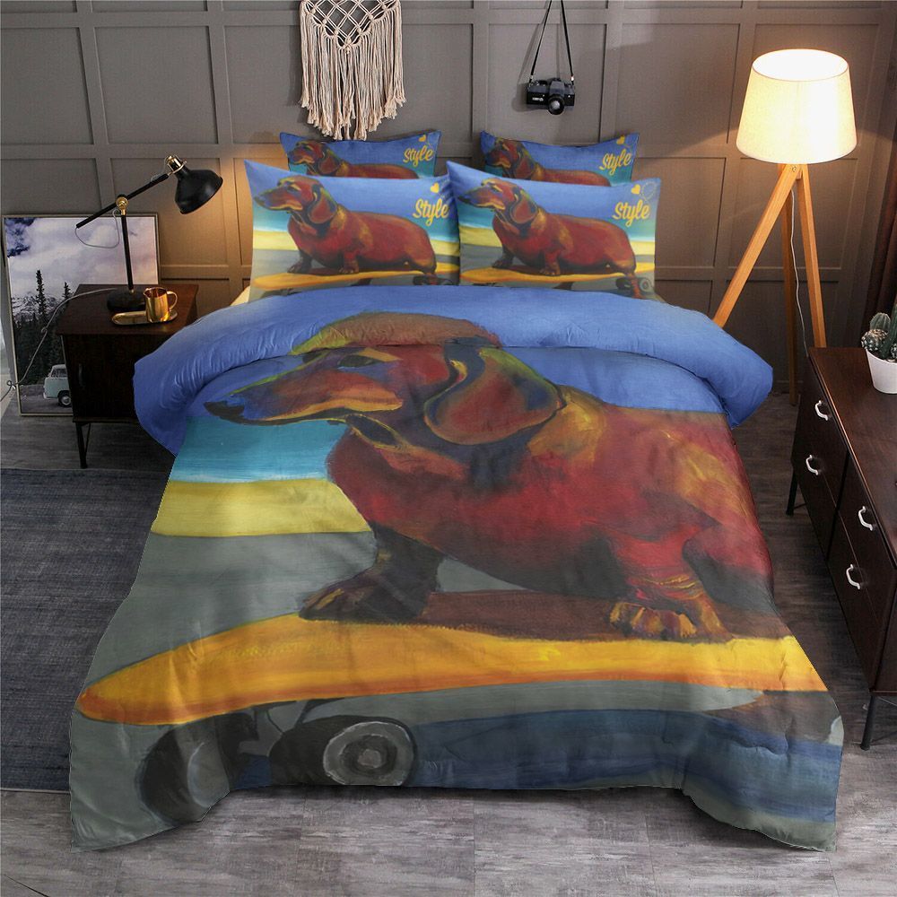 Dachshund Skateboard Bedding Set