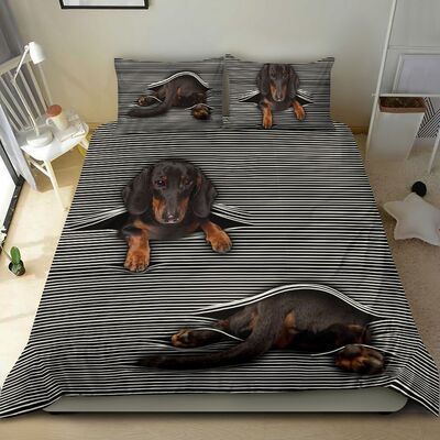 Dachshund Stripes Bedding Set