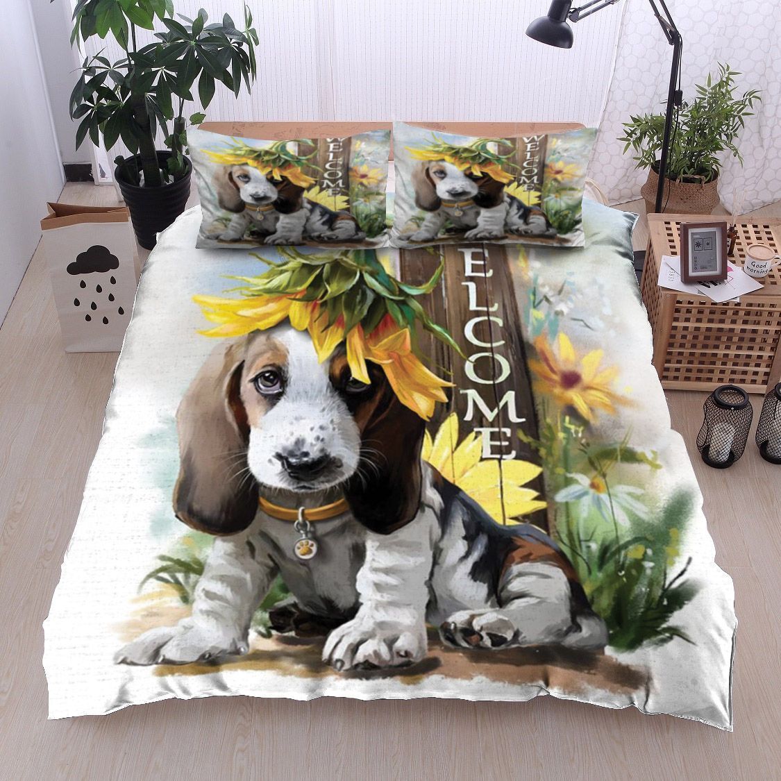 Dachshund Sunflower Welcome Bedding Set