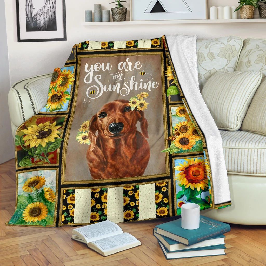 Dachshund Sunshine Sherpa Fleece Blanket