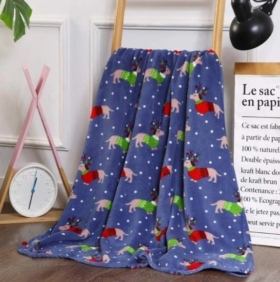 Dachshund Sweater Sherpa Fleece Blanket
