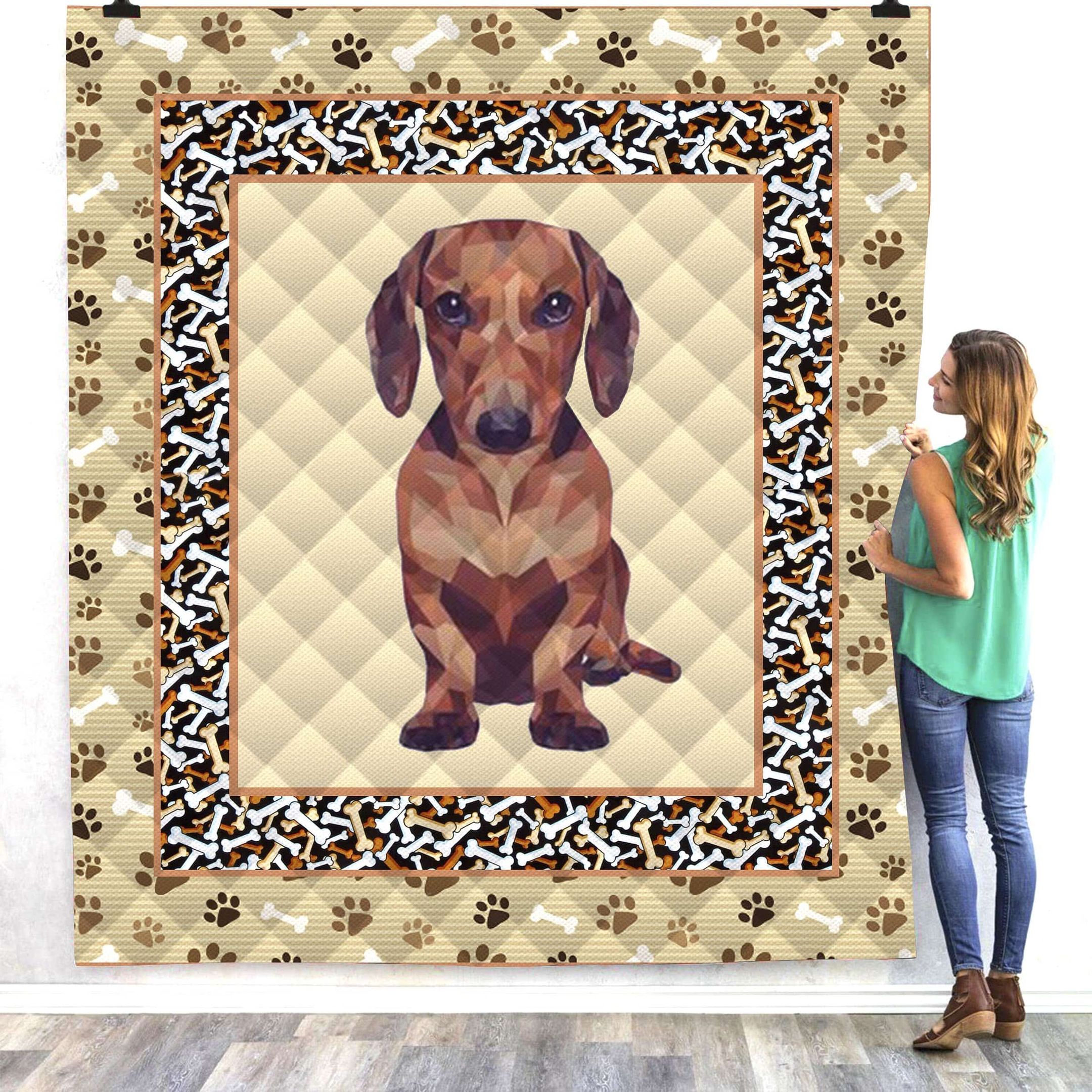 Dachshund Take Me Back Quilt Blanket DHC3112913TD