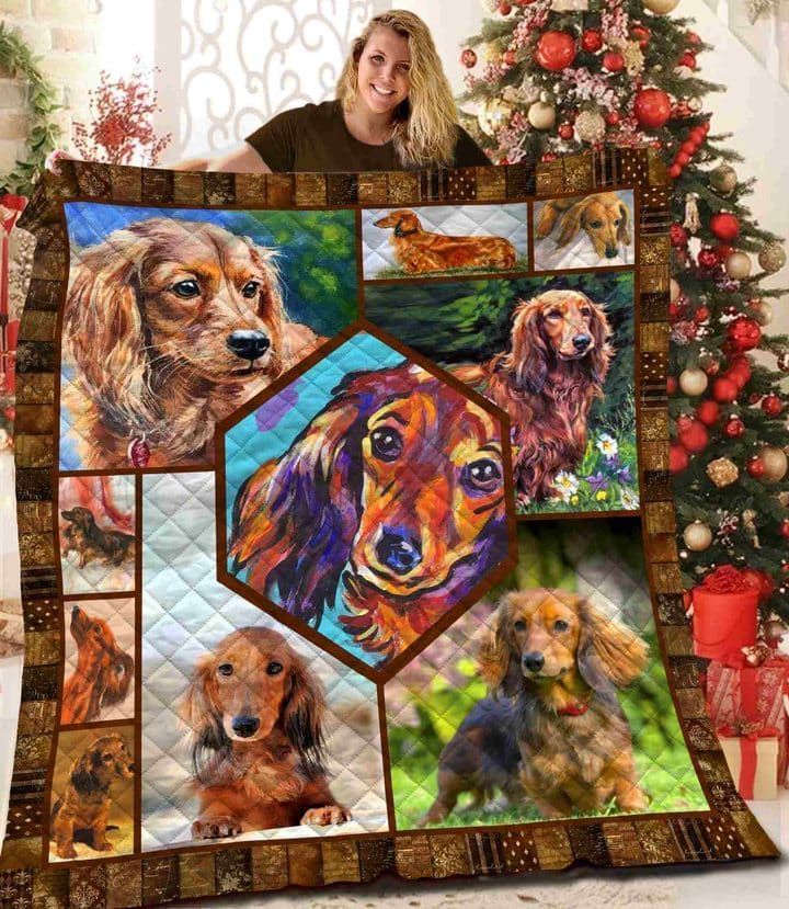 Dachshund The Longhaired Dachshund GS-CL-DT2906 Quilt Blanket