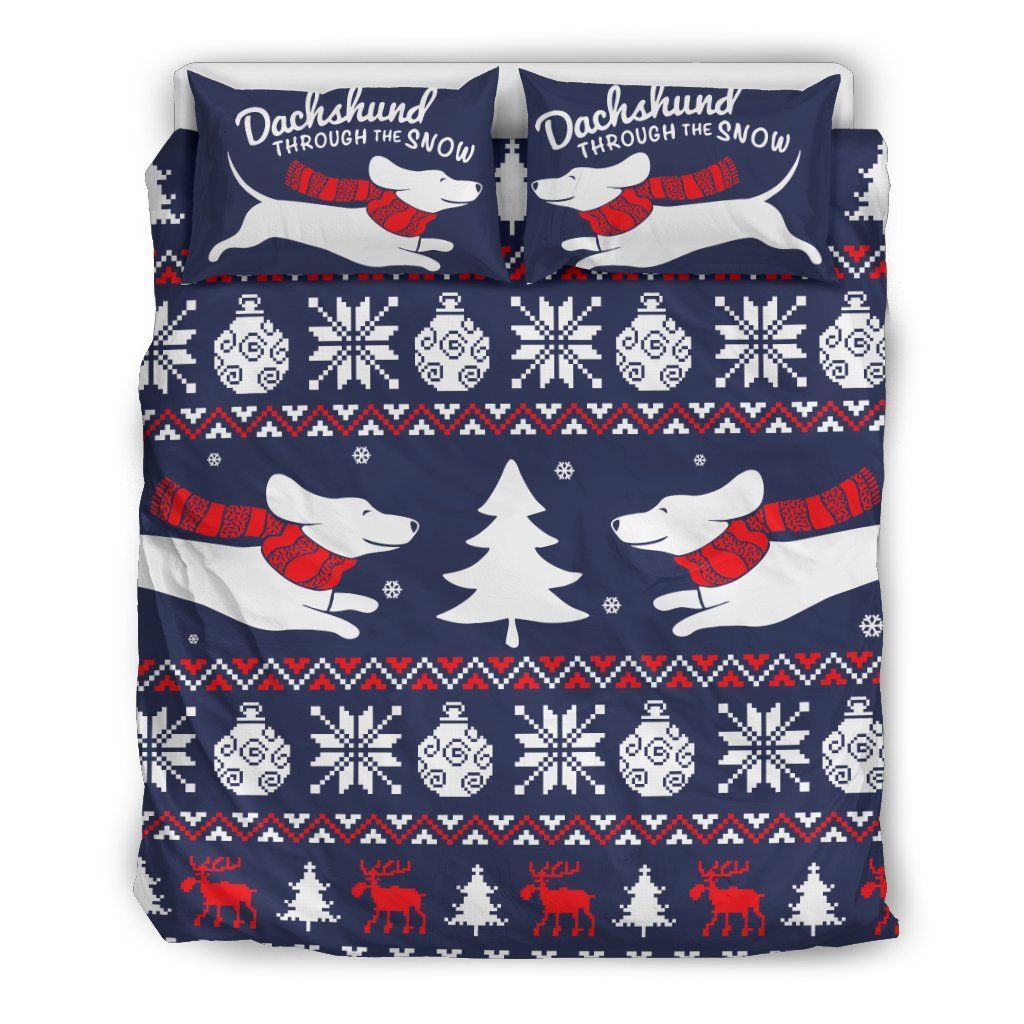 Dachshund Through The Snow Bedding Set